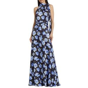 Sachin & Babi Kayla Floral Crinkle Georgette Sleeveless Gown